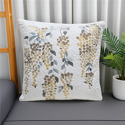 Gilded Wisteria Embroidered Cushion Cover (Set of 2)